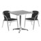 Emma and Oliver 27.5" Square Aluminum Garden Patio Table Set with 2 Rattan Chairs